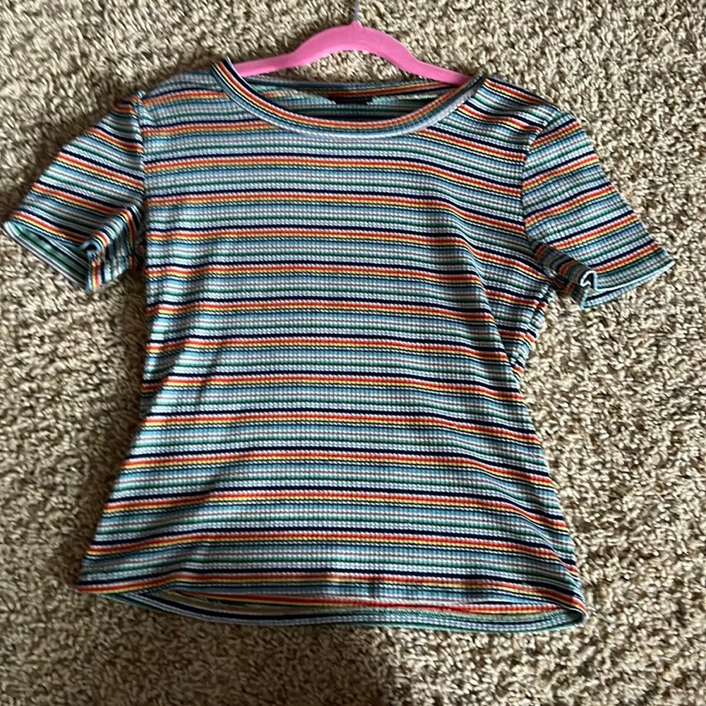 Rainbow stripped crop top